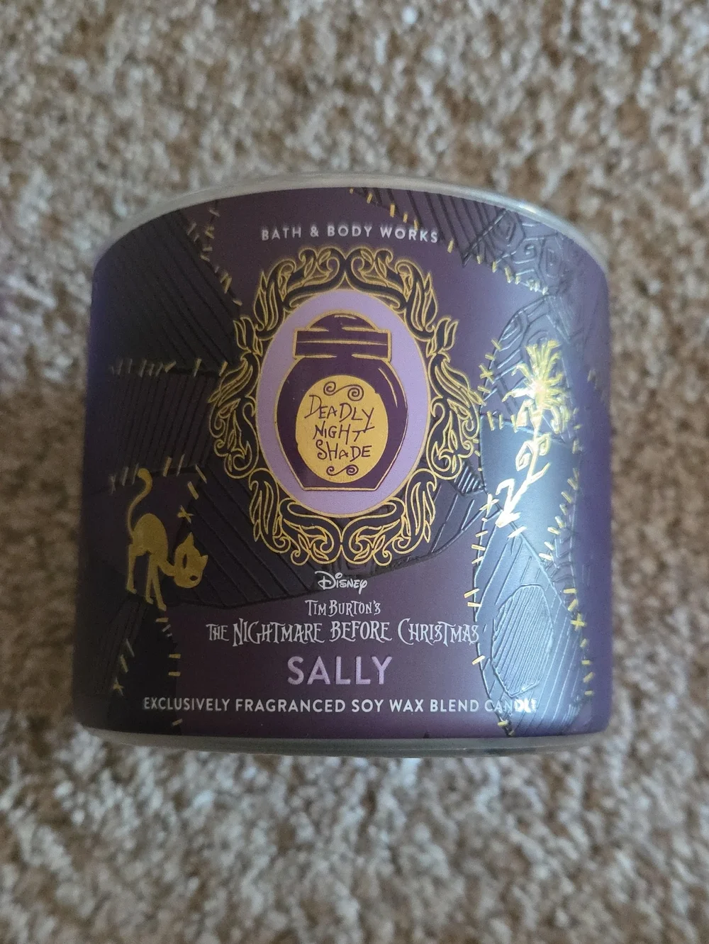 SALLY 3 Wick Candle The Nightmate Before Christmas + Bath & Body Works